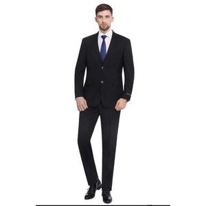Pierre Loren Men’s Slim Fit Two Piece Suit Blk 46Regular  40W NWT